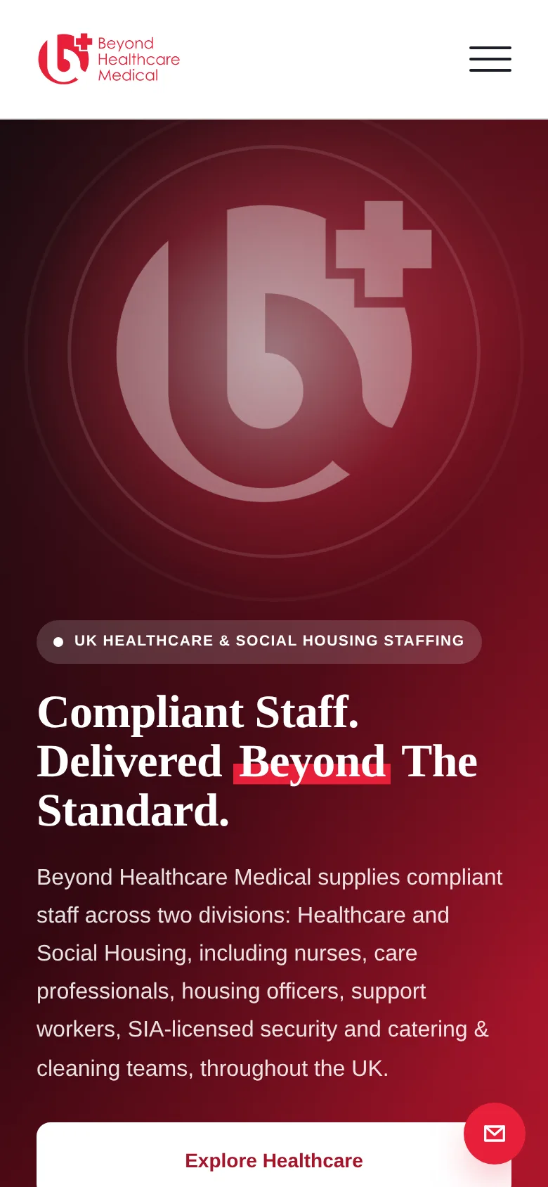 Beyond Healthcare Medical new website on a phone