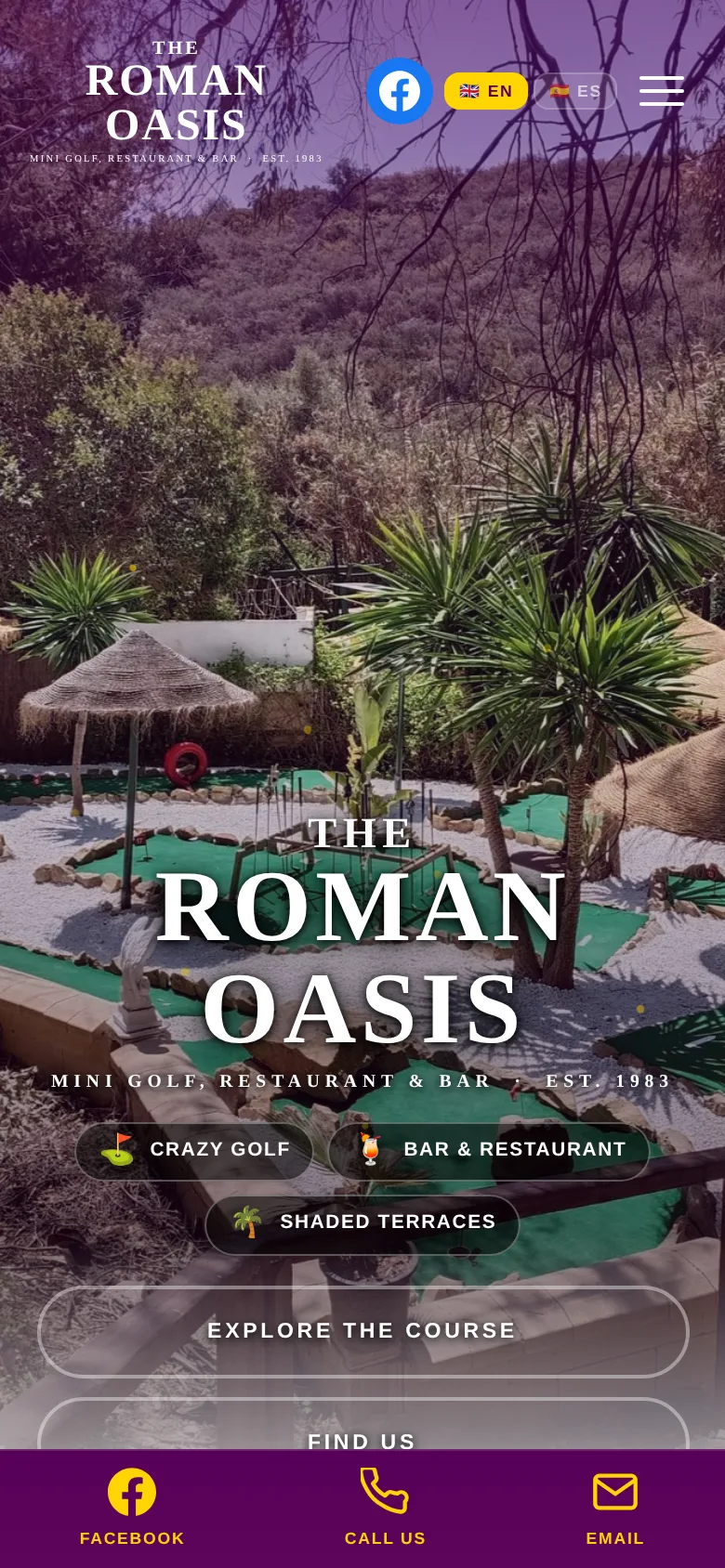 Roman Oasis new website on a phone