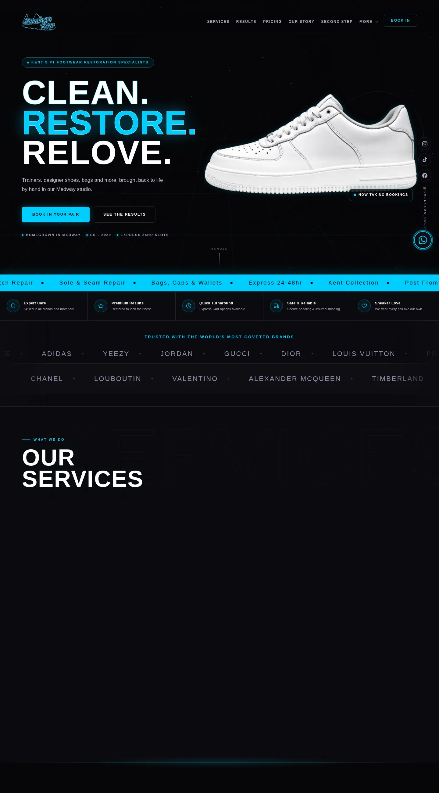 Sneakers Prep new website, desktop