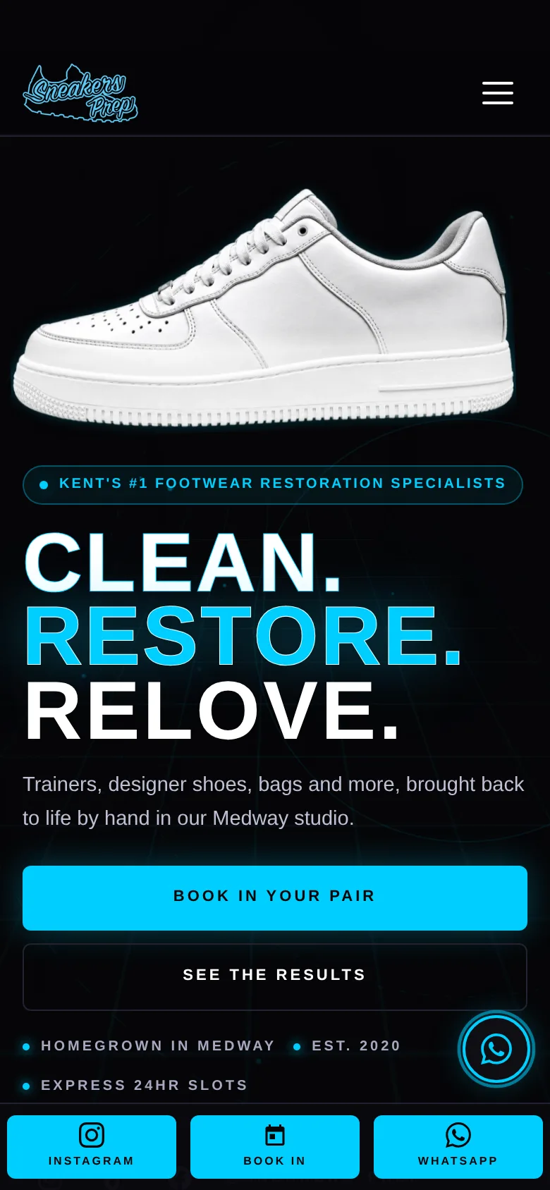Sneakers Prep new website on a phone